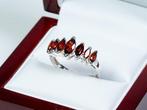 Zonder minimumprijs - Ring - 925 zilver - granaat, Handtassen en Accessoires, Ringen, Nieuw