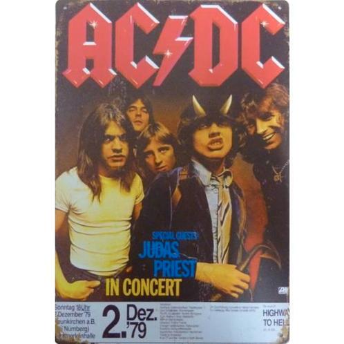 Wandbord reclamebord schild AC/DC concertbord bord, Verzamelen, Retro, Huis en Inrichting, Verzenden