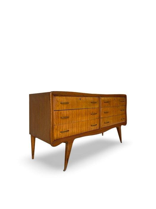 Ladekast - Hout, Glas, Messing, Esdoorn, Antiek en Kunst, Kunst | Designobjecten