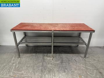 Aluminium Snijtafel 211 x 70 x 90 cm Horeca Slagerij beschikbaar voor biedingen