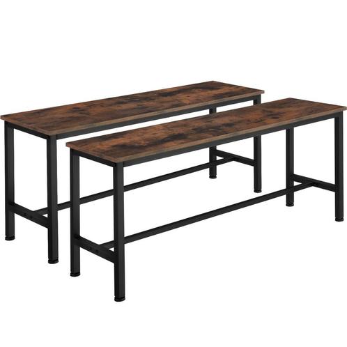 tectake 2 Zitbanken Fairfield - Industrieel hout donker, rus, Dieren en Toebehoren, Hondenhokken, Verzenden