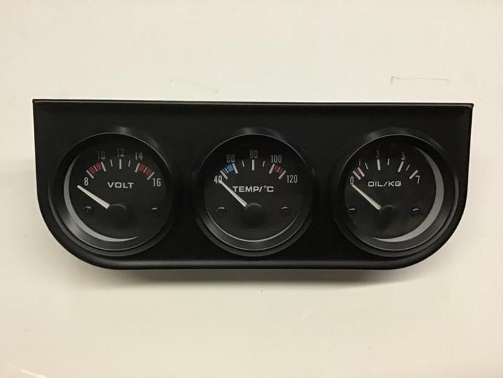 52mm meter set zwart met zwart, Auto diversen, Auto-accessoires, Nieuw, Ophalen of Verzenden