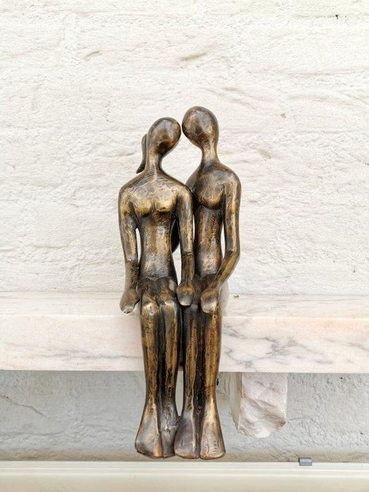 Beeldje - Kissing couple - Brons, Antiek en Kunst, Curiosa en Brocante