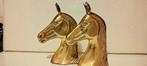 Boekensteunen (2) - Bronzen paarden - Verguld brons - Paar, Antiek en Kunst
