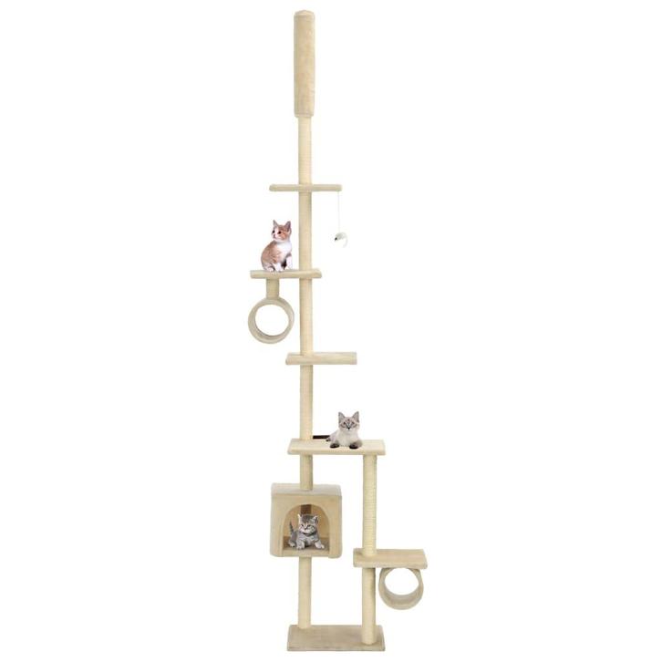 vidaXL Kattenkrabpaal met sisal krabpalen 260 cm beige, Dieren en Toebehoren, Katten-accessoires, Nieuw, Verzenden