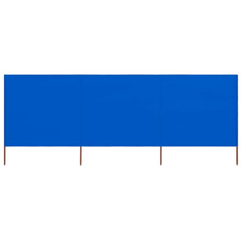 vidaXL Windscherm 3-panelen 400x120 cm stof azuurblauw, Tuin en Terras, Parasols, Nieuw, Verzenden