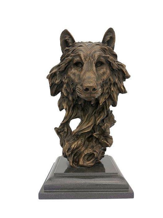 sculptuur, A wolf head - 37 cm - Brons, Antiquités & Art, Art | Objets design
