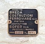 Breda Costruzioni Ferroviarie Spa - Spoorweglabel - Plaque -, Antiek en Kunst
