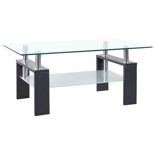 vidaXL Table basse Gris et transparent 95x55x40 cm Verre, Maison & Meubles, Tables | Tables de salon, Neuf, Envoi
