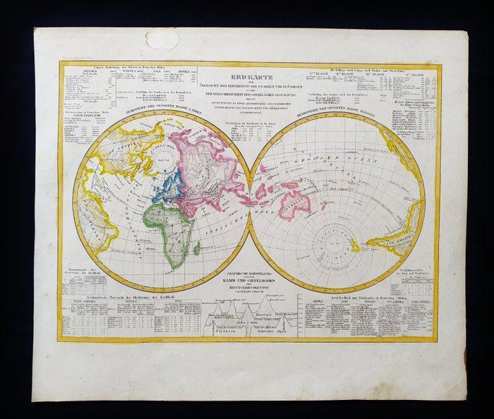 Mappamondo - wereldkaart / planisfeer / aardglobus; J. Meyer, Boeken, Atlassen en Landkaarten