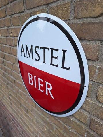 Langcat Bussum - Amstel Bier emaillen bord - Enseigne en