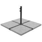 vidaXL Parasolvoetplaten 4 st vierkant 100 kg grijs graniet, Jardin & Terrasse, Verzenden