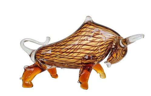 Beeldje - A large glass bull - Glas, Antiek en Kunst, Curiosa en Brocante