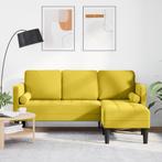 vidaXL L-vormige Sofa Geel 173x131x67 cm Velvet, Verzenden, Nieuw