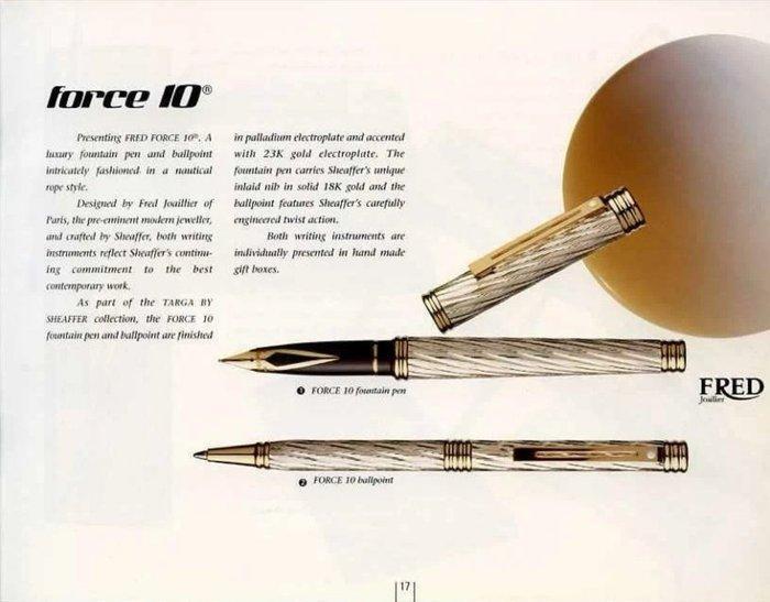Sheaffer - Targa FRED Force 10 - FP and BP - 18k gold nib, Collections, Stylos