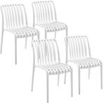 tectake Tuinstoelen Alcudia, weerbestendig, stapelbaar - wit, Tuin en Terras, Verzenden, Nieuw