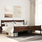 vidaXL Bedframe zonder matras metaal bruin eikenkleur, Huis en Inrichting, Verzenden, Nieuw