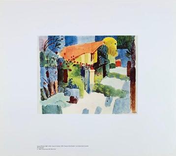 August Macke - Haus im Garten - Artprint - 44 x 50 cm