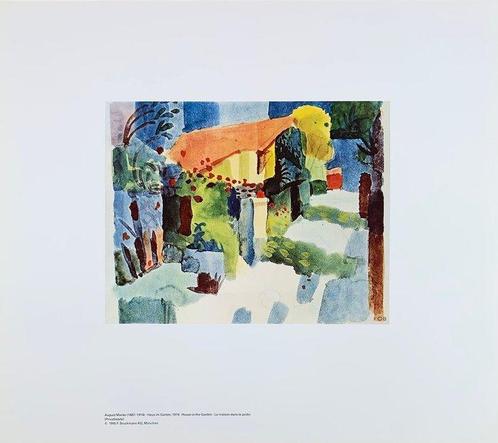 August Macke - Haus im Garten - Artprint - 44 x 50 cm, Antiek en Kunst, Kunst | Tekeningen en Fotografie