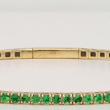 Armband - 14 karaat Geel goud Tsavoriet - Bangle beschikbaar voor biedingen