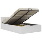 vidaXL Bedframe hydraulisch kunstleer wit 140x200 cm, Huis en Inrichting, Slaapkamer | Bedden, Verzenden, Nieuw