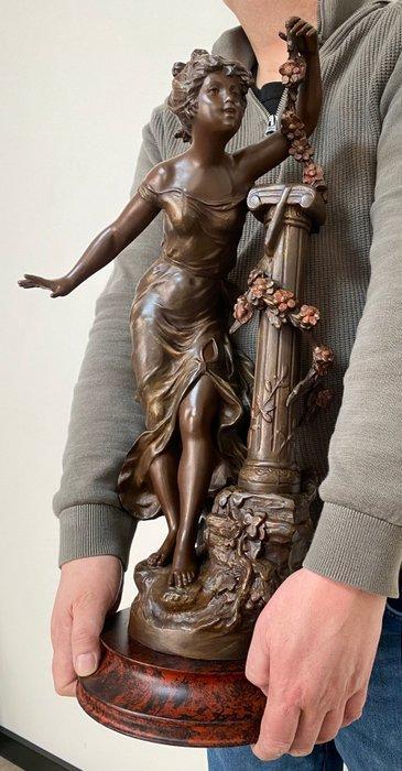 L&F Moreau - Groot Art Nouveau - Sculpture, Elegante dame, Antiquités & Art, Art | Objets design