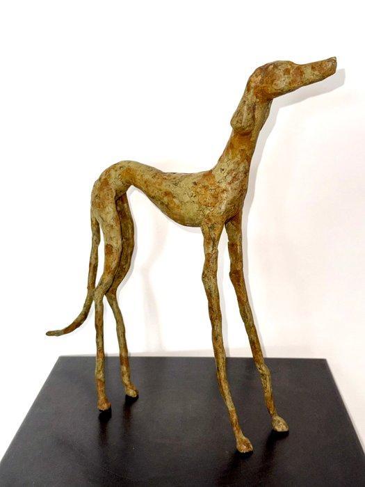 Abdoulaye Derme - sculptuur, Chien Lévrier élancé - 33 cm -, Antiek en Kunst, Curiosa en Brocante