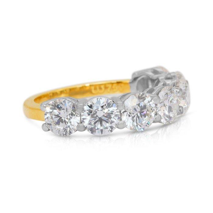 Ring - 18 karaat Witgoud, Geel goud - 3.63ct. tw. Diamant, Handtassen en Accessoires, Ringen