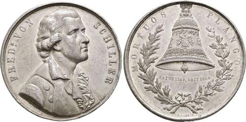 Zinnmedaille von Allen Moore o J Friedrich von Schiller,..., Postzegels en Munten, Penningen en Medailles, Verzenden