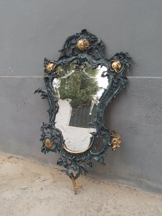 Spiegel - Brons - Rococo-stijl spiegel, Antiek en Kunst, Curiosa en Brocante