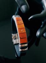 Amber Leren armband met Baltisch amber - Vrouwen, Heren,