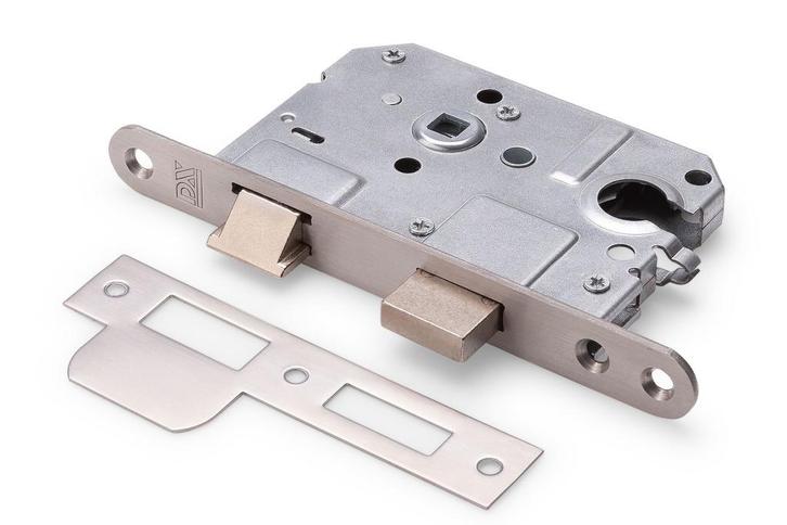 Woningbouw cilinder dag- en nachtslot 55 mm geborsteld rvs, Doe-het-zelf en Bouw, Hang- en Sluitwerk, Slot, Nieuw, Ophalen of Verzenden