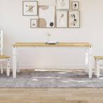 vidaXL Table à manger Corona blanc 180x90x75 cm bois, Neuf, Verzenden