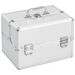 vidaXL Make-up koffer 22x30x21 cm aluminium zilverkleurig, Handtassen en Accessoires, Verzenden, Nieuw