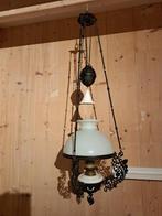 Lampe à suspendre - Fonte, verre opale, laiton - Petit