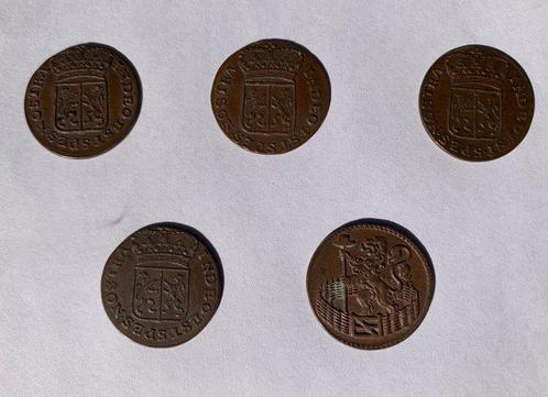Nederland, Provinciale munten Duit 1783/1739, 5 stuks, Postzegels en Munten, Munten | Nederland