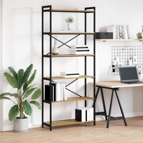 vidaXL Boekenkast artisanaal eikenkleurig 80 x 30 x 188 cm, Huis en Inrichting, Kasten | Boekenkasten, Nieuw, Verzenden