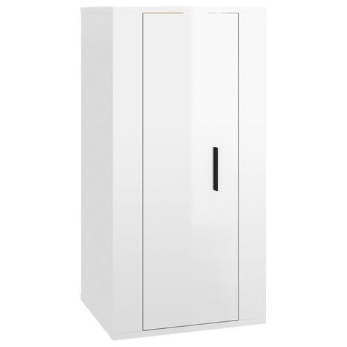 vidaXL Tv-wandmeubel 40x34,5x80 cm hoogglans wit, Huis en Inrichting, Kasten |Televisiemeubels, Nieuw, Verzenden
