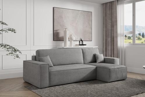 Slaapbank Ribstof Karlo Grijs | Universeel | €449,-, Huis en Inrichting, Slaapkamer | Slaapbanken, Overige maten, Overige maten