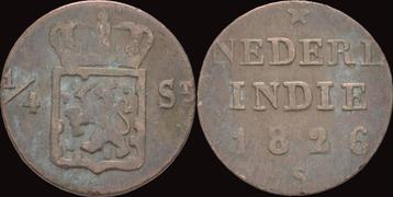 Nederlands India 1/4 stuiver 1826 koper beschikbaar voor biedingen