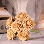 Foam Roos 6cm  Tea Rose X6 Cream Gold Foamroos, Huis en Inrichting, Nieuw