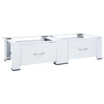 vidaXL Dubbele wasmachine sokkel met lades wit, Elektronische apparatuur, Wasmachines, Verzenden, Nieuw