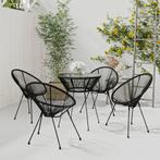 vidaXL 5-delige Tuinset zwart, Tuin en Terras, Verzenden, Nieuw, Tuinset