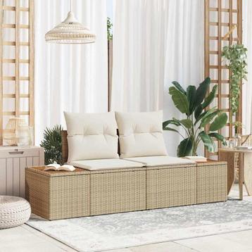 vidaXL Tuin Sofa Beige 184 x 62 x 85cm poly rattan, Verzenden