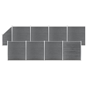 vidaXL Schuttingset 8 vierkant en 1 schuin 1484x186 cm HKC, Tuin en Terras, Verzenden, Nieuw