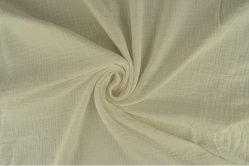 10 meter double gauze stof - Gebroken wit - 100% katoen, Hobby en Vrije tijd, Stoffen en Lappen, 120 cm of meer, 200 cm of meer