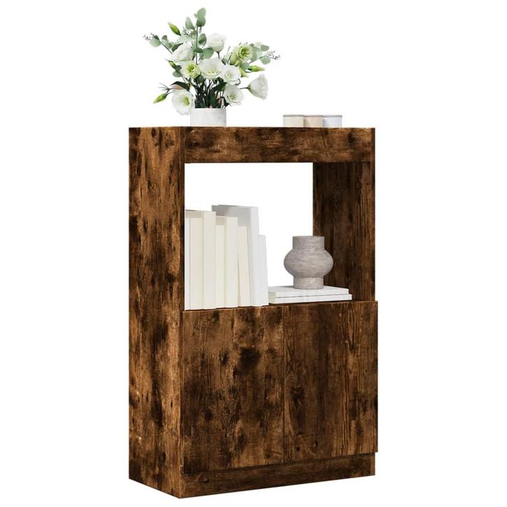 vidaXL Hoge kast 63x33x100 cm bewerkt hout gerookt, Huis en Inrichting, Kasten | Boekenkasten, Nieuw, Verzenden