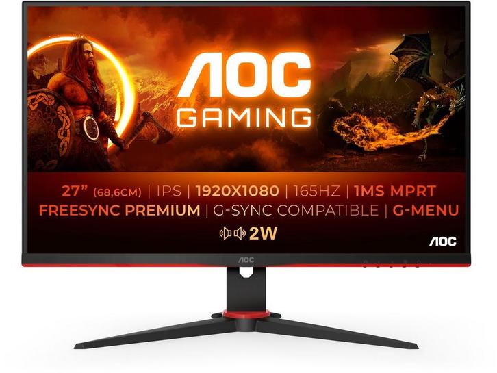 AOC 27G2SPAE - Gaming Monitor - 165Hz 1ms - Zwart, Computers en Software, Monitoren, Zo goed als nieuw, Verzenden