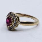 Ring - 18 karaat Geel goud - 0.72ct. tw. Saffier - Diamant, Nieuw