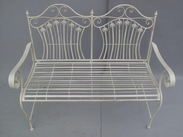 Tuinbank - IJzer - Bank rustiek bruin ijzer, Antiek en Kunst, Kunst | Designobjecten